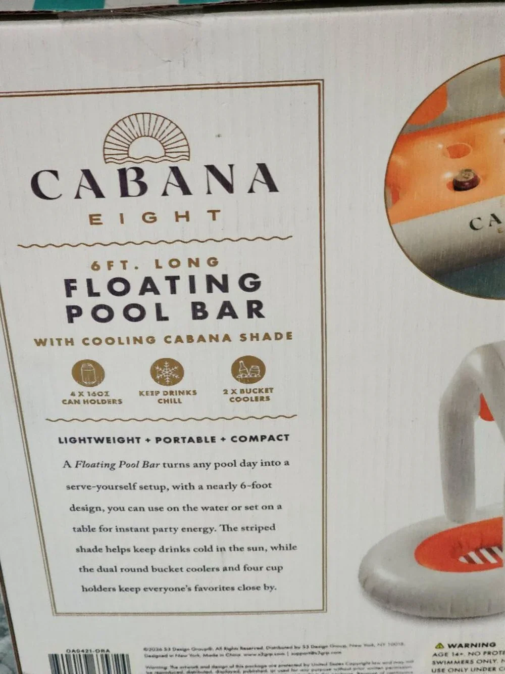 Floating Cabana Bar Pool_ Brand New In Original Box Never Opened
